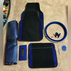 blue bling car accessories